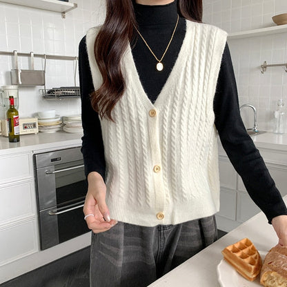 Knitted Sweater V-neck Vest