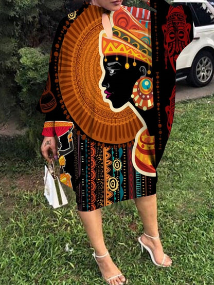 Fashion plus Summer Bat Sleeve Party Africa Women Dress Sexy Mid-calf Sundress