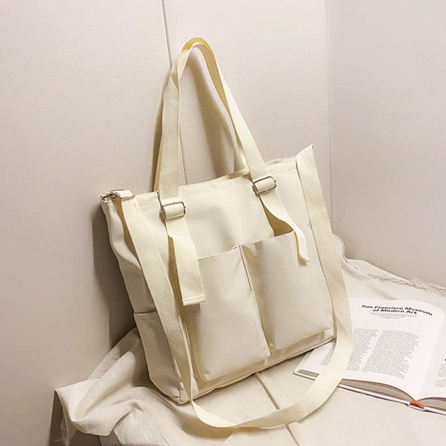 Zipper Handbags Shoulder Waterproof Large Capacity Tote Bags