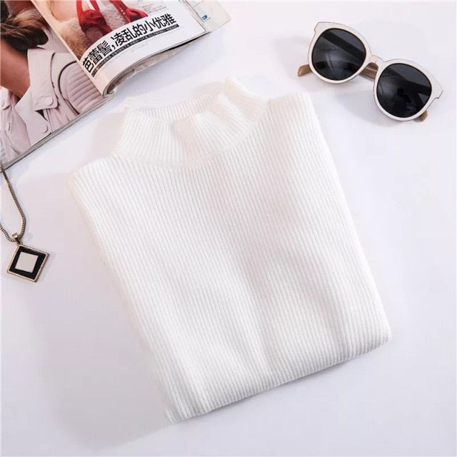 Turtleneck Pullovers Sweaters Long Sleeve Slim Oversize Sweater