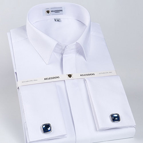 Long-sleeve Formal Business Standard-fit White Shirts (cufflinks Included) - Shirts