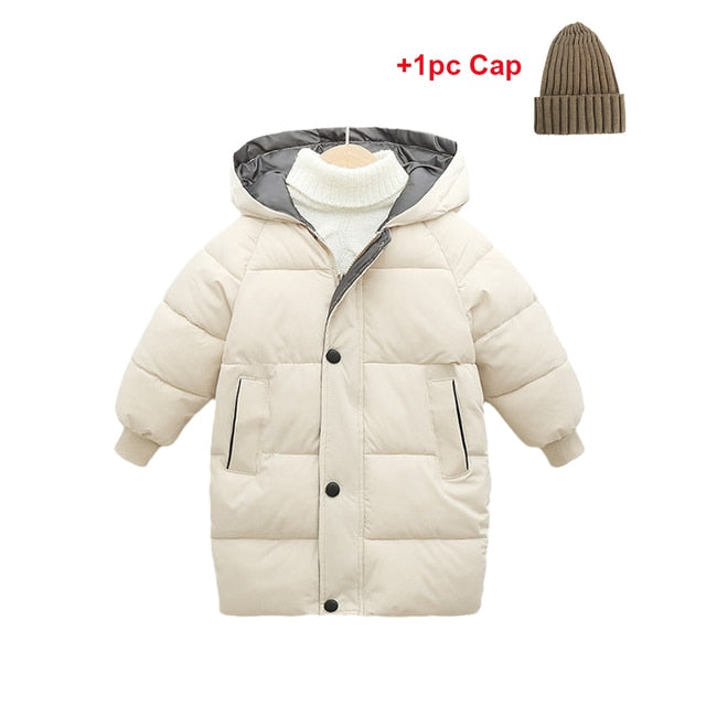 Cotton-padded Hooded Winter Down Jackets for Boys