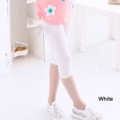 Girls Knee Length Kid Fifth Pants Candy Color