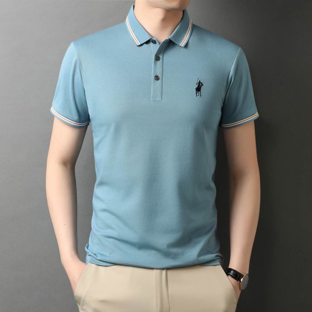 Top Grade Designer Logo Brand Mens Polo Shirts With Short Sleeve