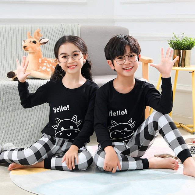 Sleepwear Teen Pajama Cotton Pyjamas Sets For Kids 6 8 10 12 14 Years