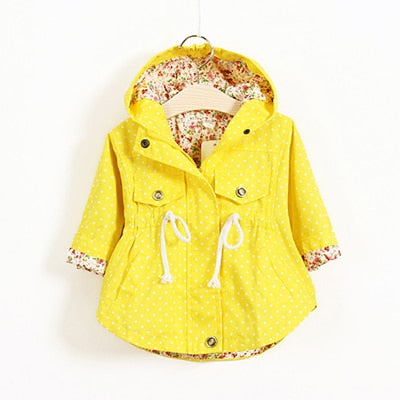 Flower Embroidery Hooded Outwear For Baby Girl