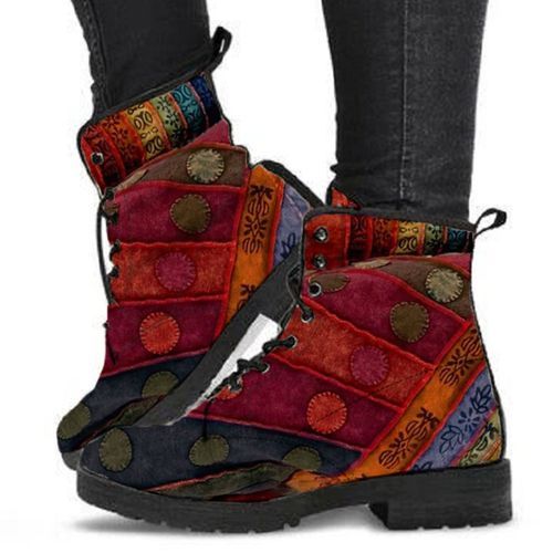 HOT Skeleton Women Snow Ankle Boots Motorcycle Skull Pansy Low Heels Shoes