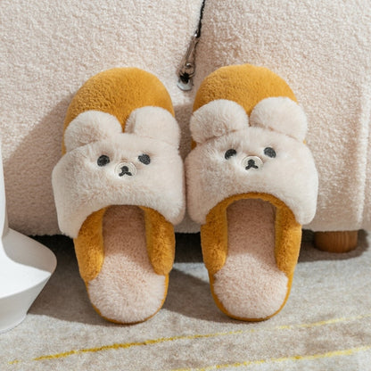 Non-slip Soft Warm House Shoes Men Ladies Indoor Bedroom Couples Cartoon Rabbit Bear Floor Slides