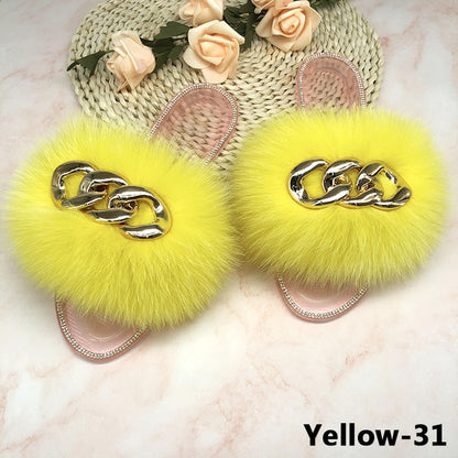 Summer Jelly Shoes Plush Fur Slippers Flat Sandals