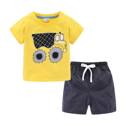 Summer Plaid Short Set For Boys