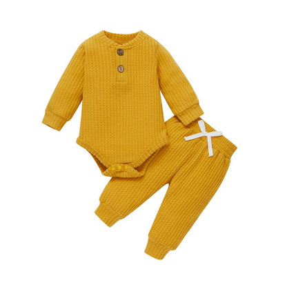 Knitted Warm 2pcs Suit Toddler Girl Boy Long Sleeve Romper