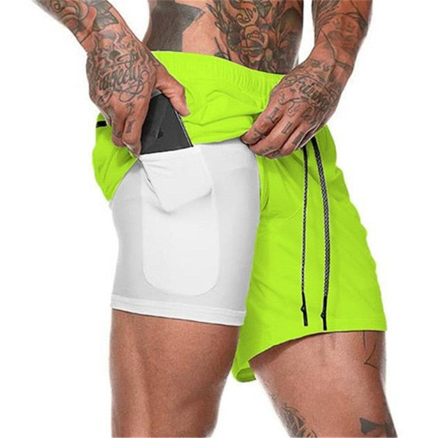 Double pocket Sport Shorts Men Sportswear