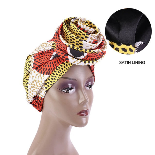 African Print Stretch Bandana Head Wrap