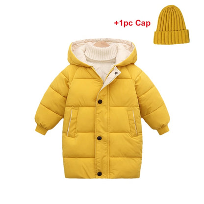 Cotton-padded Hooded Winter Down Jackets for Boys