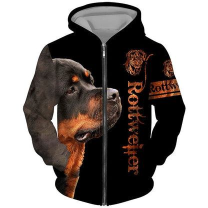 Rottweiler Dog 3d Printed Hoodie Suit Male Autumn Winter Casual Sweashirts Sweatpants Men Tracksuit Set