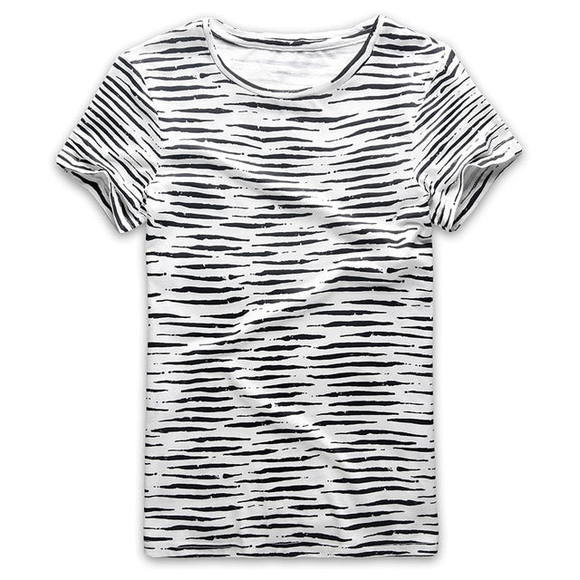 Men Striped T-shirt Stripes Top Tees