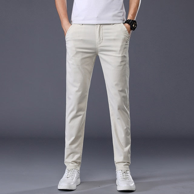 Stretch Cotton Slim Pants for Men