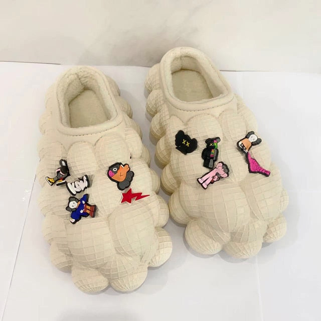 Bubble Furry Slides for Men /Women With Charms
