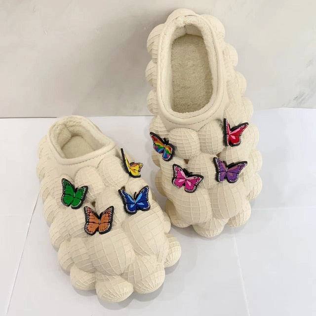 Bubble Furry Slides for Men /Women With Charms
