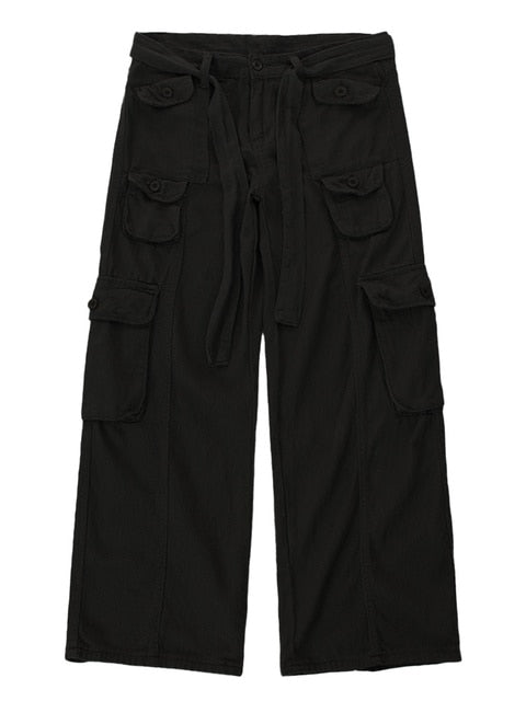 High Street Retro Casual Large Pocket Overalls Cargo Pants