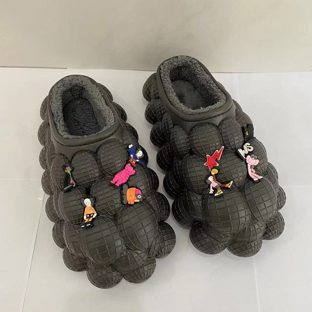 Bubble Furry Slides for Men /Women With Charms