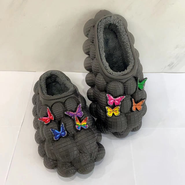 Bubble Furry Slides for Men /Women With Charms