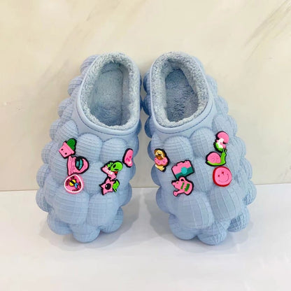Bubble Furry Slides for Men /Women With Charms