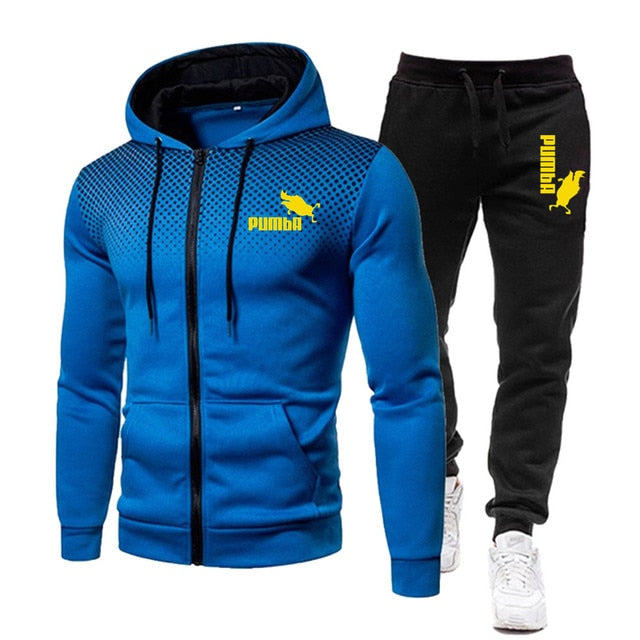 Printing Hoodie Set Fleece Zipper Sweatshirt Tracksuits