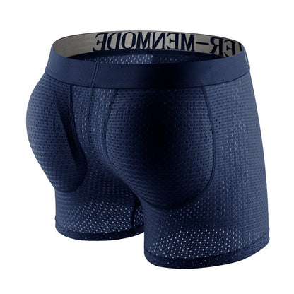 Sexy Men Padded Underwear Mesh Boxer Short