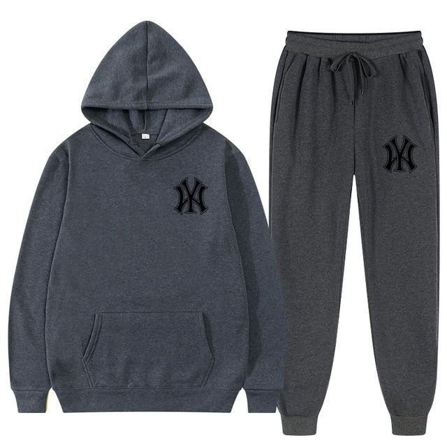 High quality 2pcs warm long sleeve hoodie jogger set for men and women