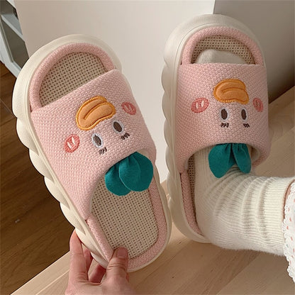 Women Platform Slippers Cute Cartoon Indoor Spring Summer Shoes