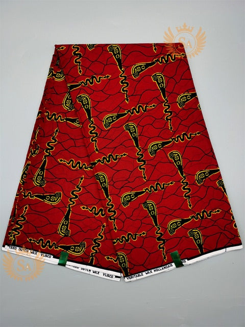 Veritable Real Wax Print Fabric Dutch Hollandais Pagne Africa Dress 100% Cotton - Azahshopping