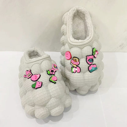 Bubble Furry Slides for Men /Women With Charms
