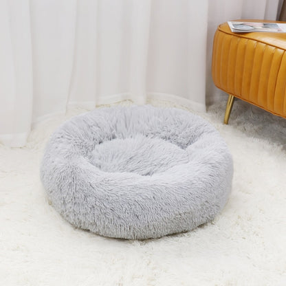 Super Soft Pet Cat Bed Plush Full Size Washable Calm Bed Donut Bed