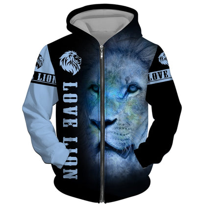 The Lion King 3d Print Men Zipper Hoodie