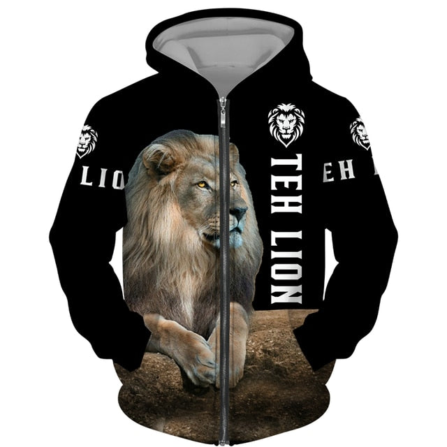 The Lion King 3d Print Men Zipper Hoodie