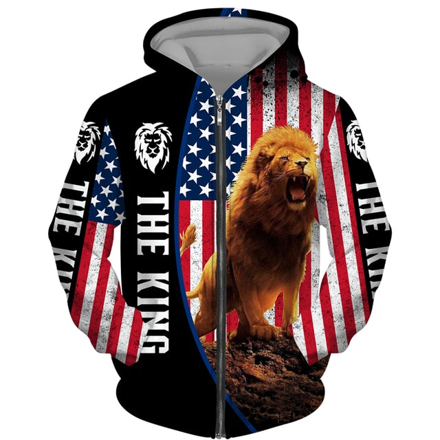 The Lion King 3d Print Men Zipper Hoodie