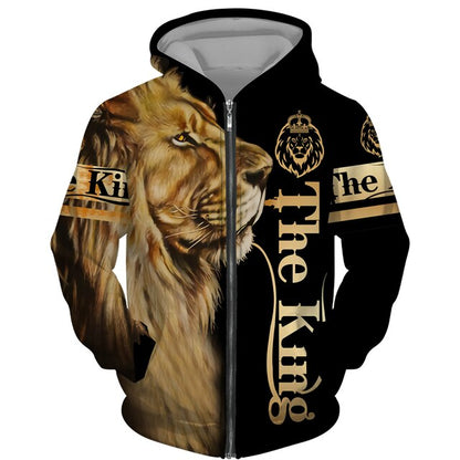 The Lion King 3d Print Men Zipper Hoodie