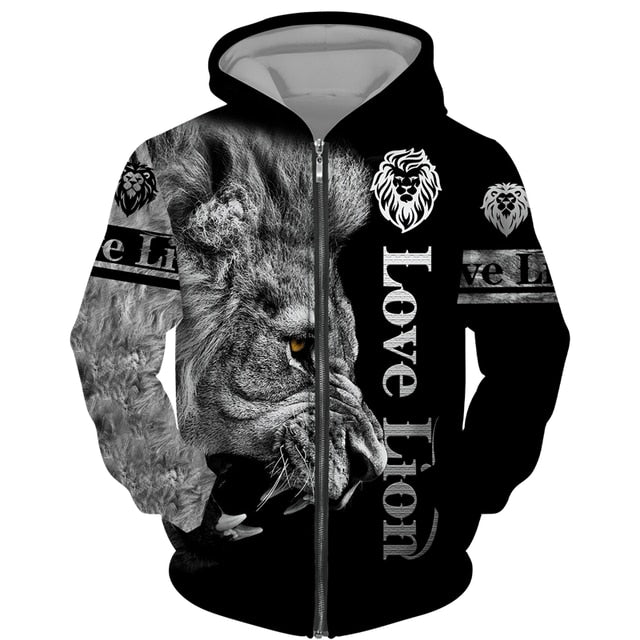 The Lion King 3d Print Men Zipper Hoodie