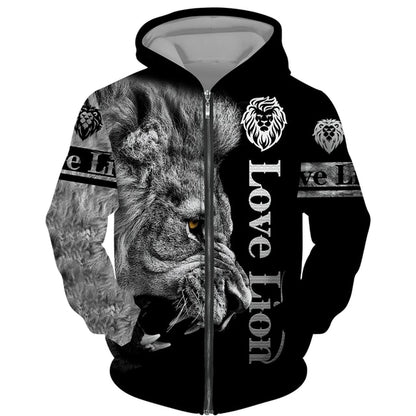 The Lion King 3d Print Men Zipper Hoodie