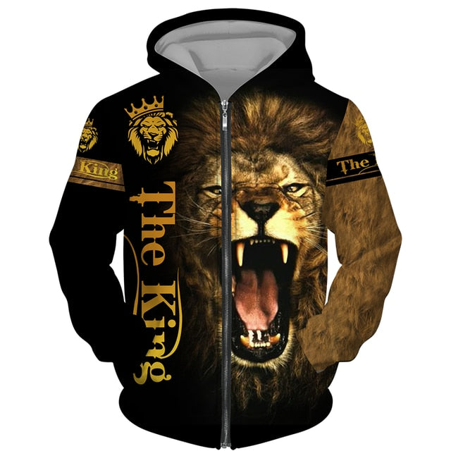 The Lion King 3d Print Men Zipper Hoodie