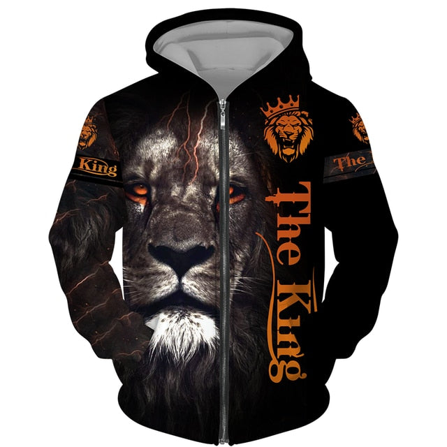 The Lion King 3d Print Men Zipper Hoodie