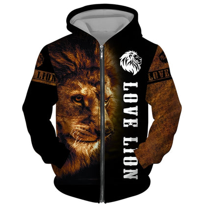 The Lion King 3d Print Men Zipper Hoodie