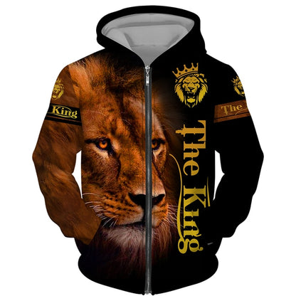 The Lion King 3d Print Men Zipper Hoodie