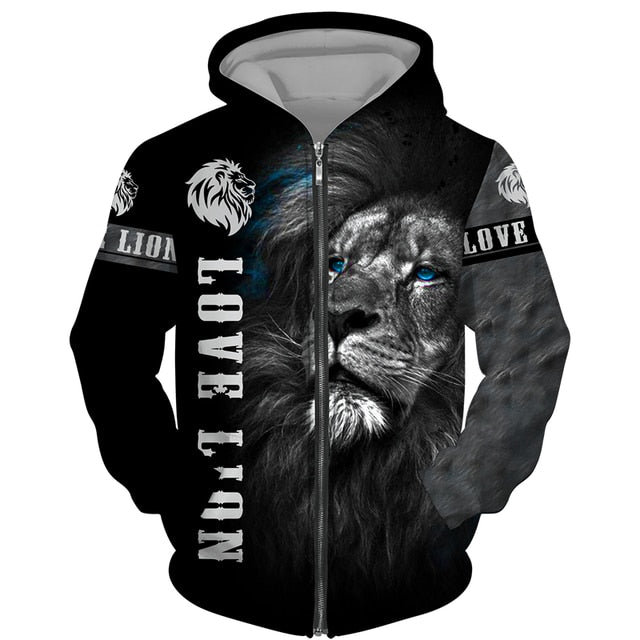 The Lion King 3d Print Men Zipper Hoodie