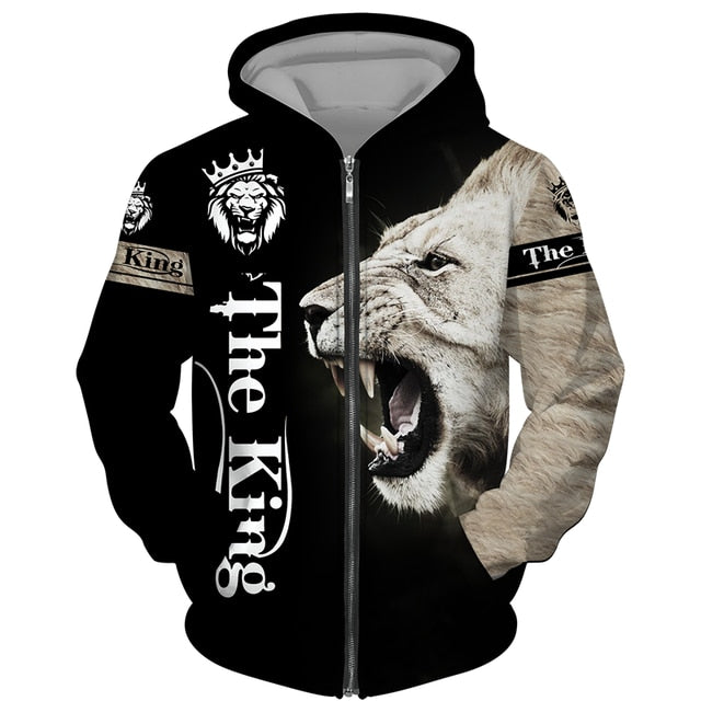 The Lion King 3d Print Men Zipper Hoodie