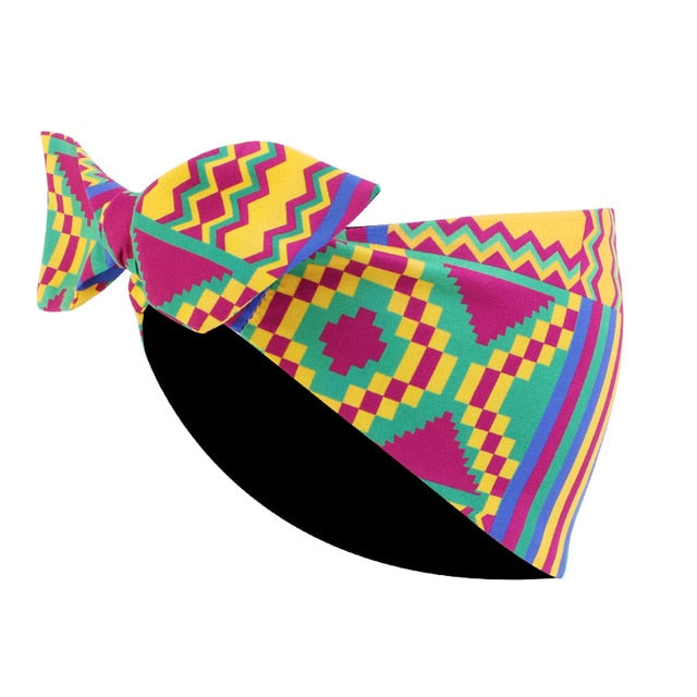 African Print Stretch Bandana Head Wrap