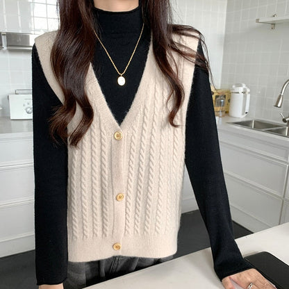 Knitted Sweater V-neck Vest