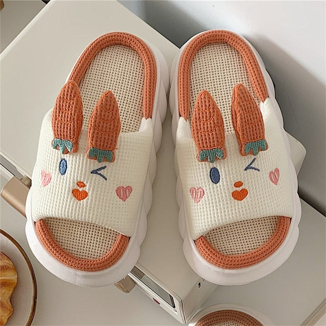 Women Platform Slippers Cute Cartoon Indoor Spring Summer Shoes