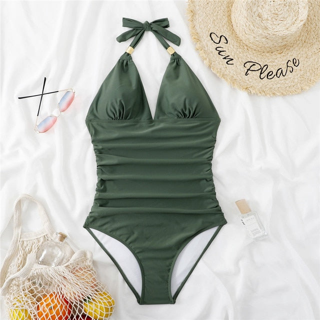 Backless Bodysuit Push Up Monokini - One piece